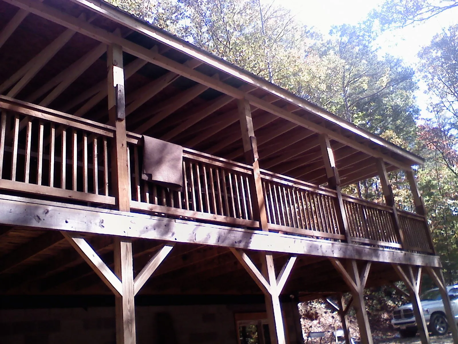 Timber framing under a new elevated porch and deck — Roof Leak Repair in Fonda by Roofing Brothers